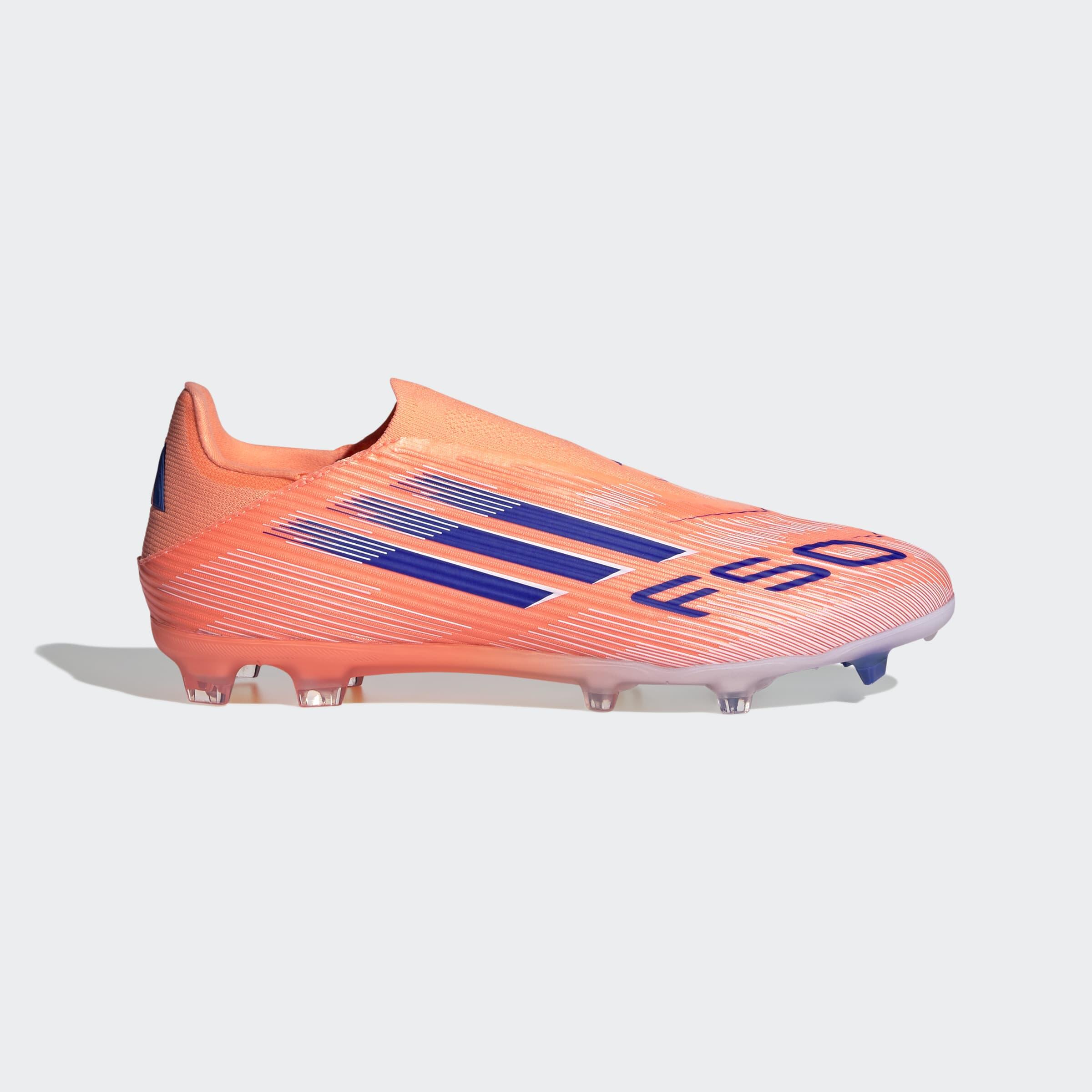 Ghete fotbal F50 League Laceless FG/MG Portocaliu Adulți
