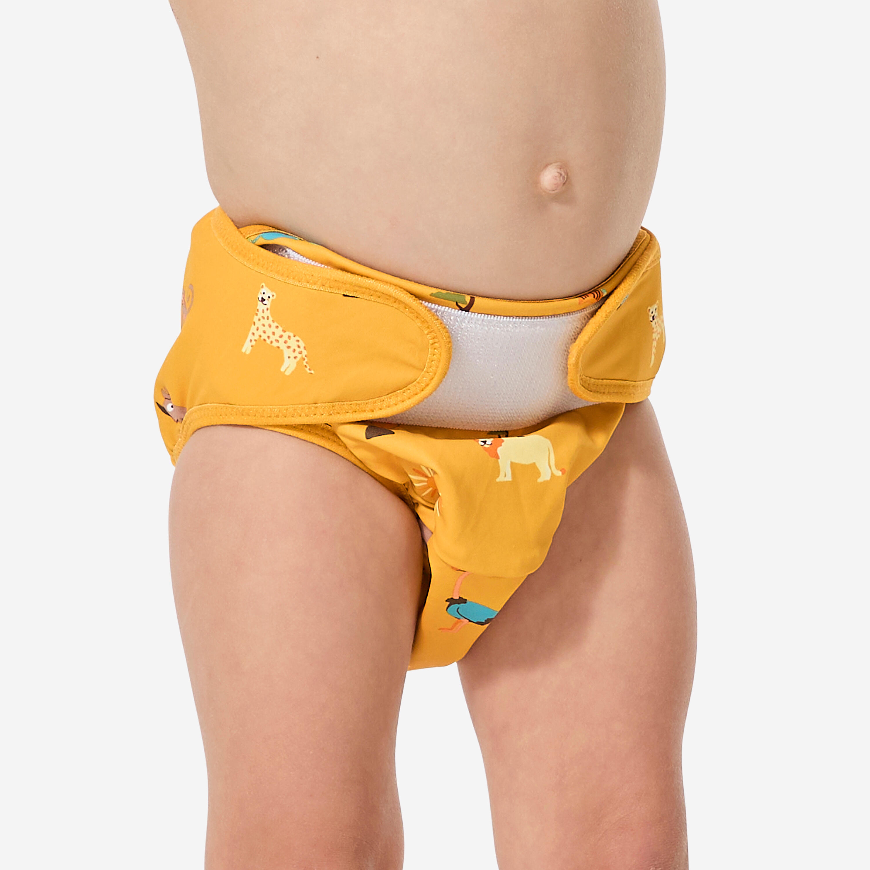 DECATHLON Plienkové plavky Wild prateľné žlté 4 · záber 3
