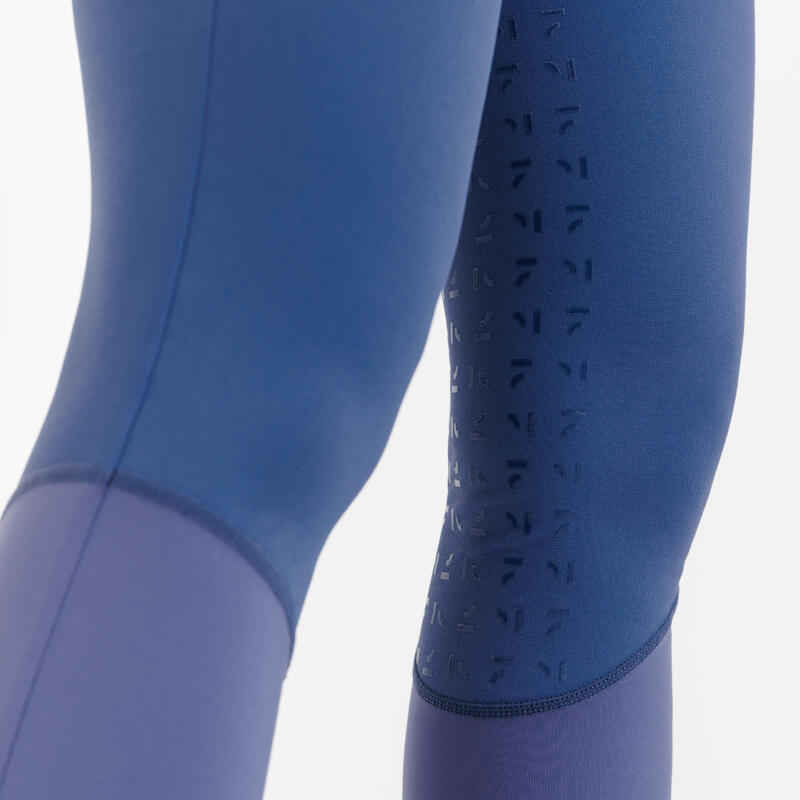 Pantalon Echitație full grip 900 Albastru Damă