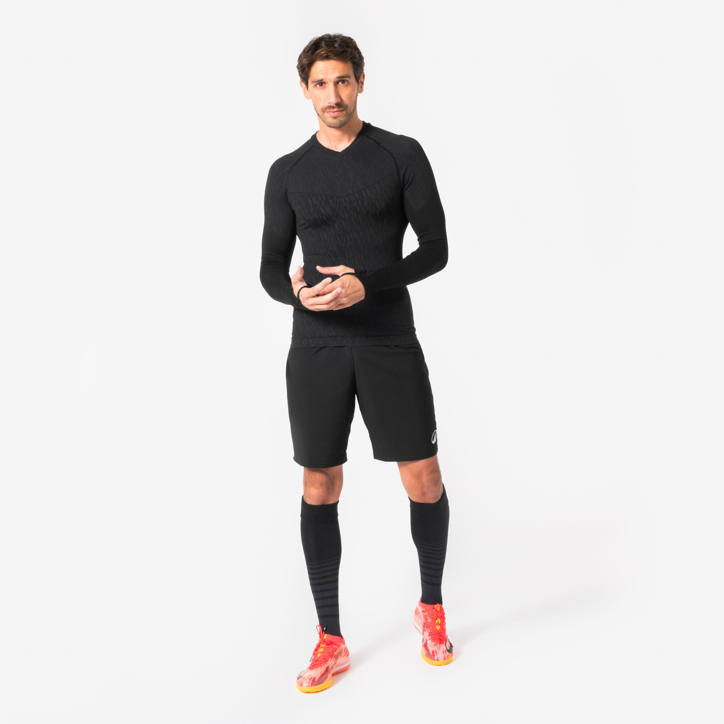 Maglia termica calcio adulto KEEPDRY nera 11/32