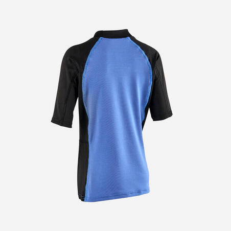 Футболка сонцезахисна 500 для серфінгу для хлопців чорна/синя