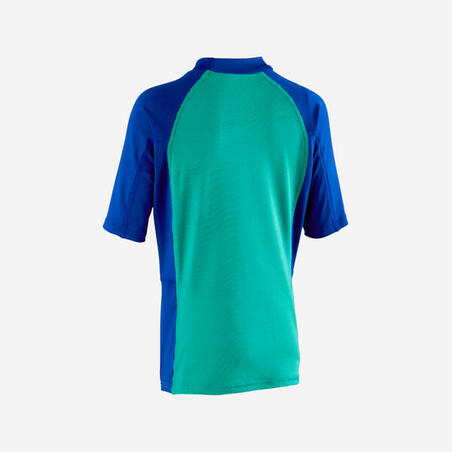 Футболка сонцезахисна 500 для серфінгу для хлопців з короткими рукавами синя