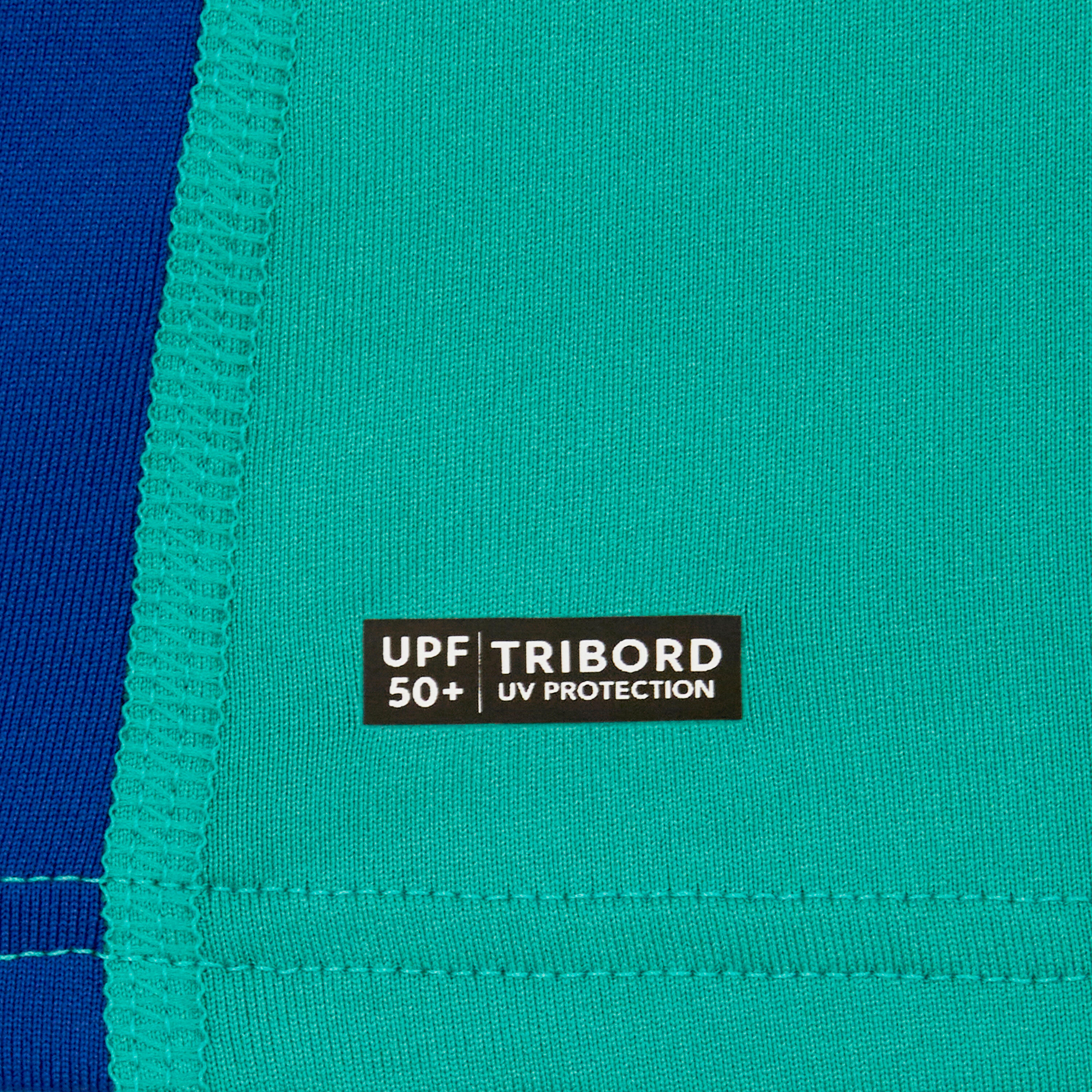 Top anti uv surf manches courtes garçon, 500 bleu et vert 8/8
