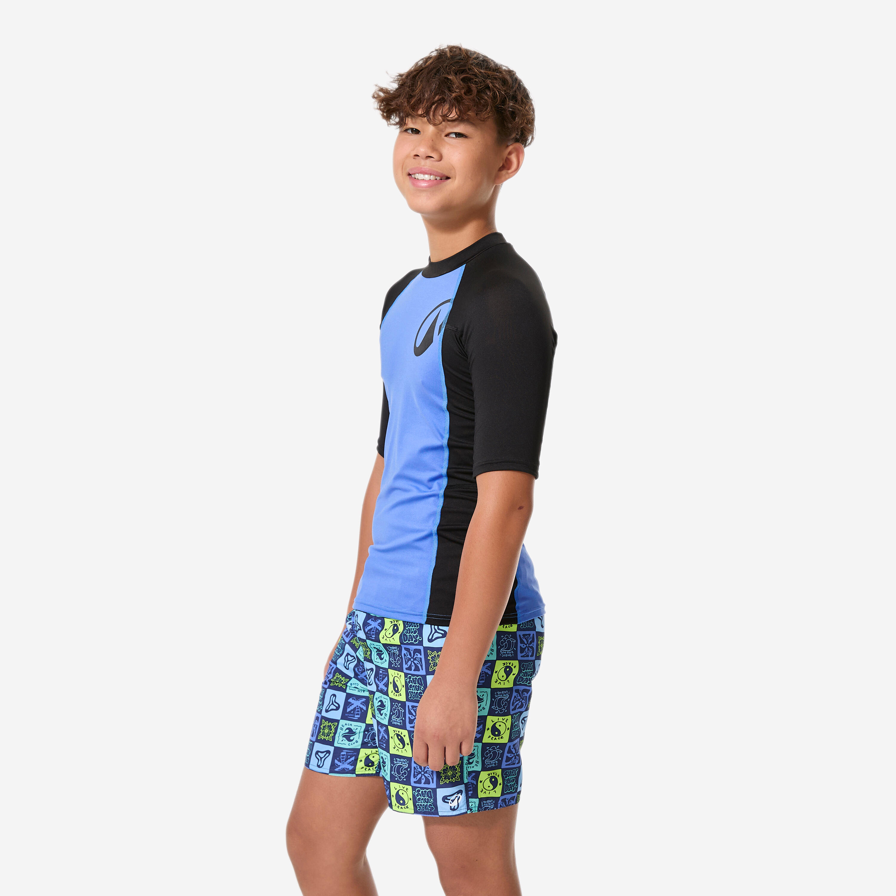 UV-Shirt Surf Kurzarm Jungen - 500 schwarz/blau 5/10