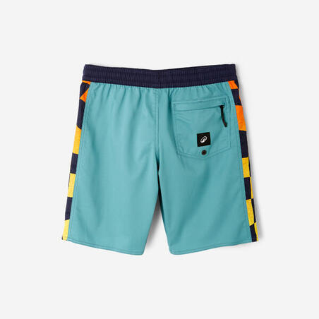 Шорти дитячі 900 Ckeckboard для серфінгу сині