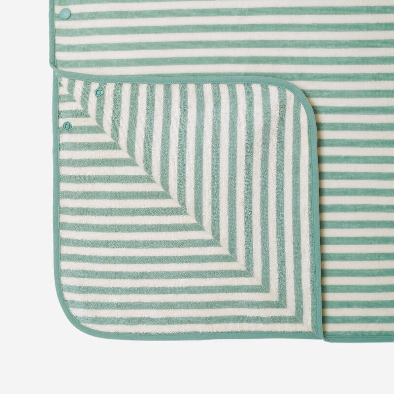 Poncho de de baie dungi Verde Bebeluși