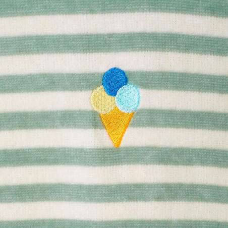 Рушник-пончо дитячий в зелену смужку