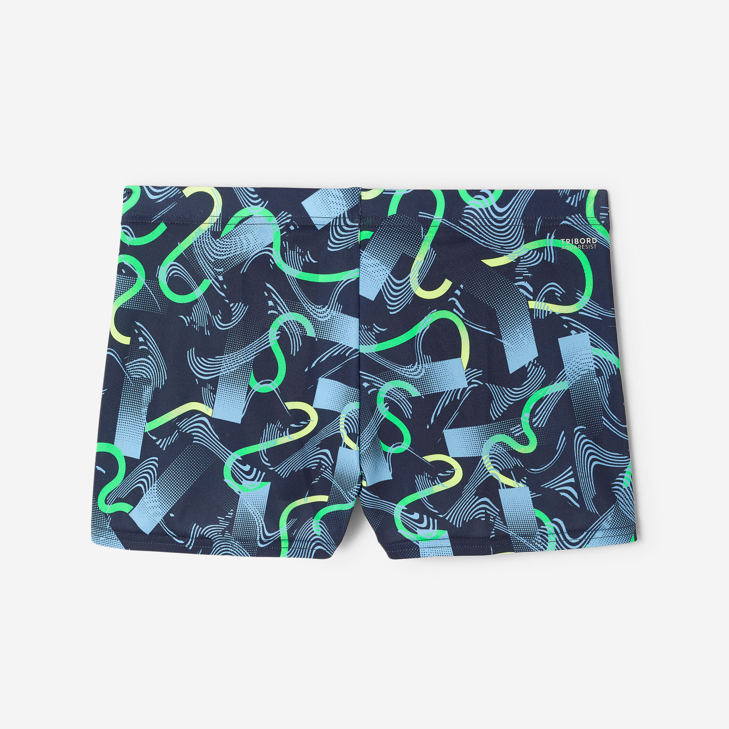 Boxer de bain natation Garçon ado, Fiti circ vert 7/9