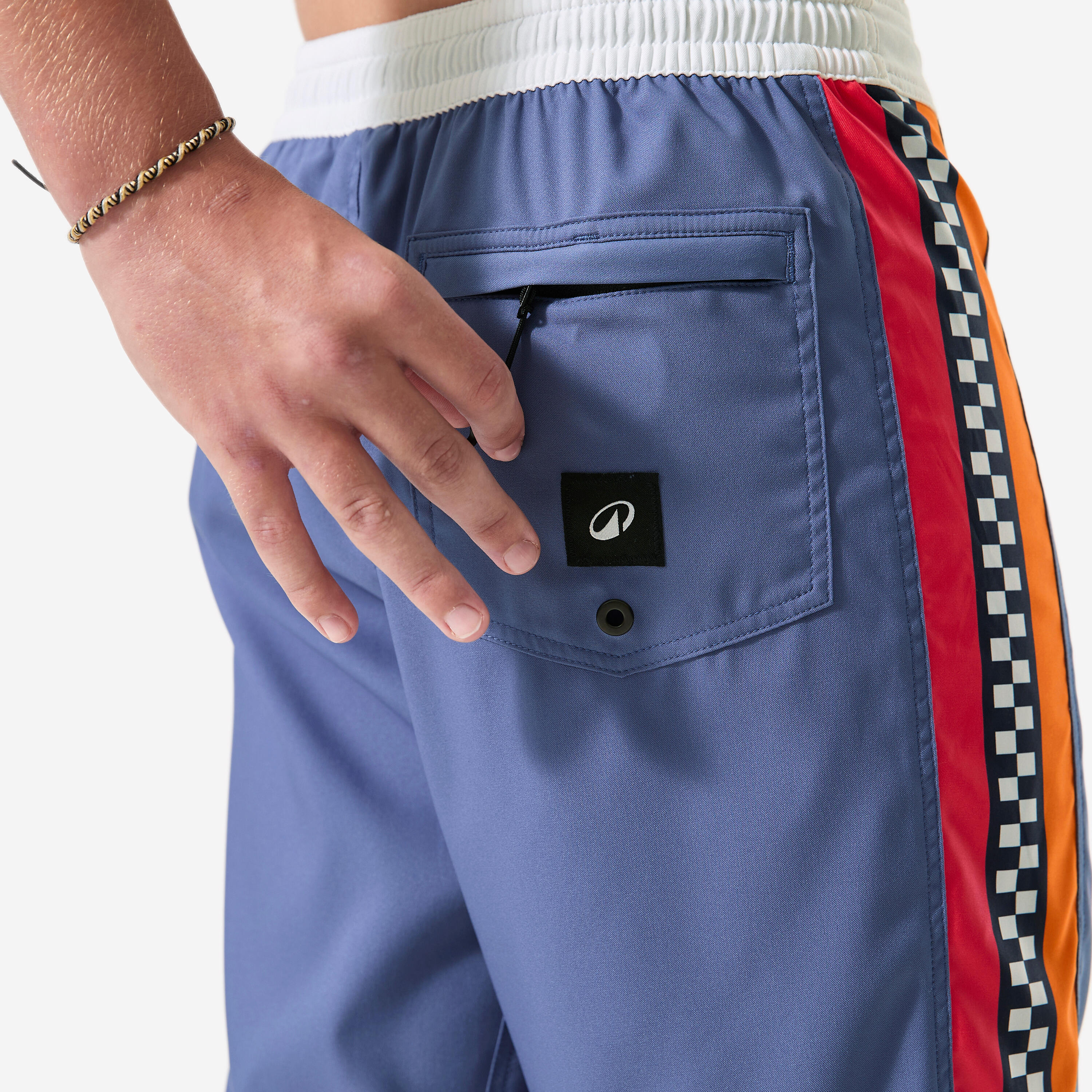 Bermudas Surf 900 Checklines Niños Azul 8/11
