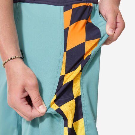 Шорти дитячі 900 Ckeckboard для серфінгу сині