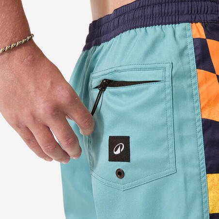 Шорти дитячі 900 Ckeckboard для серфінгу сині