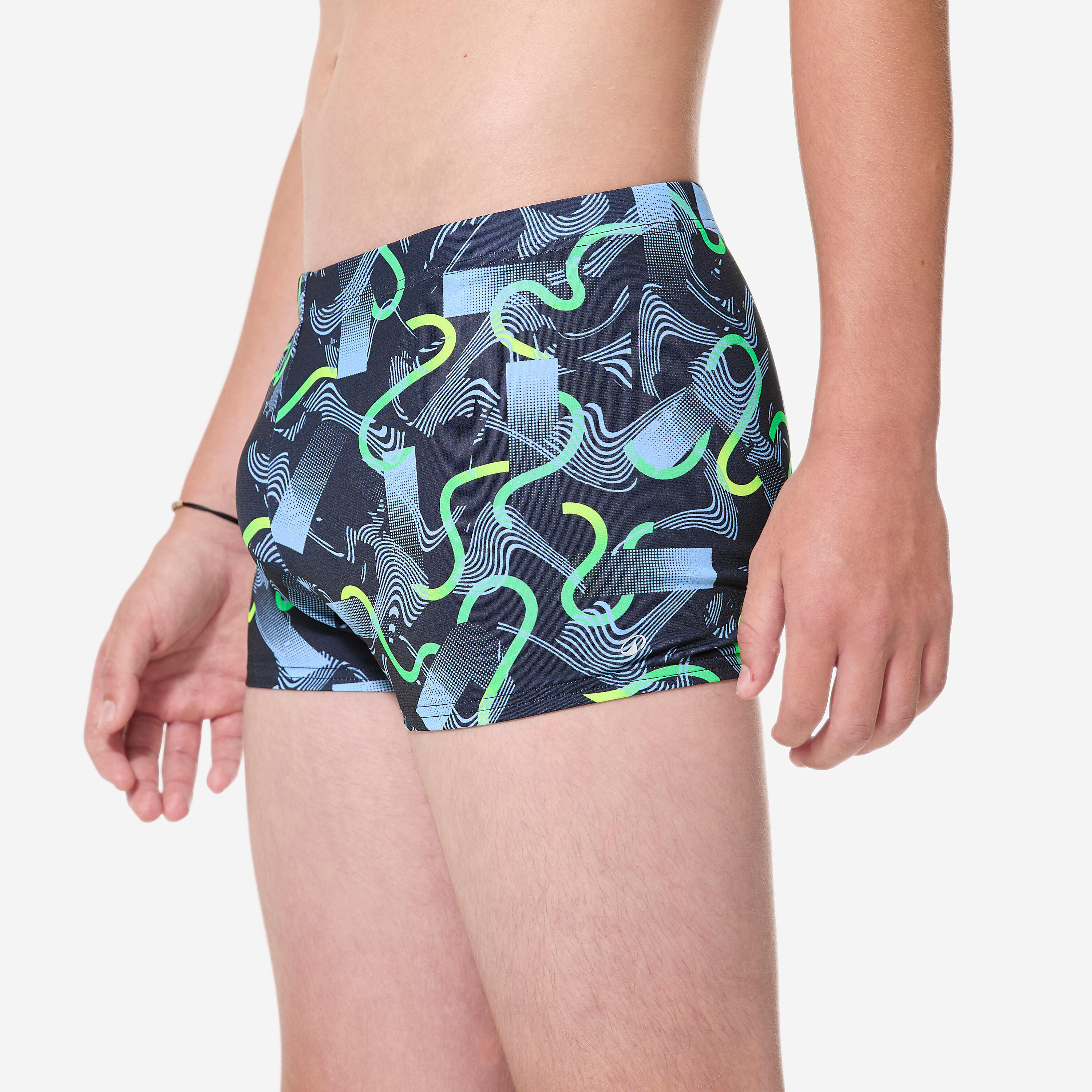 Boxer de bain natation Garçon ado, Fiti circ vert 4/9
