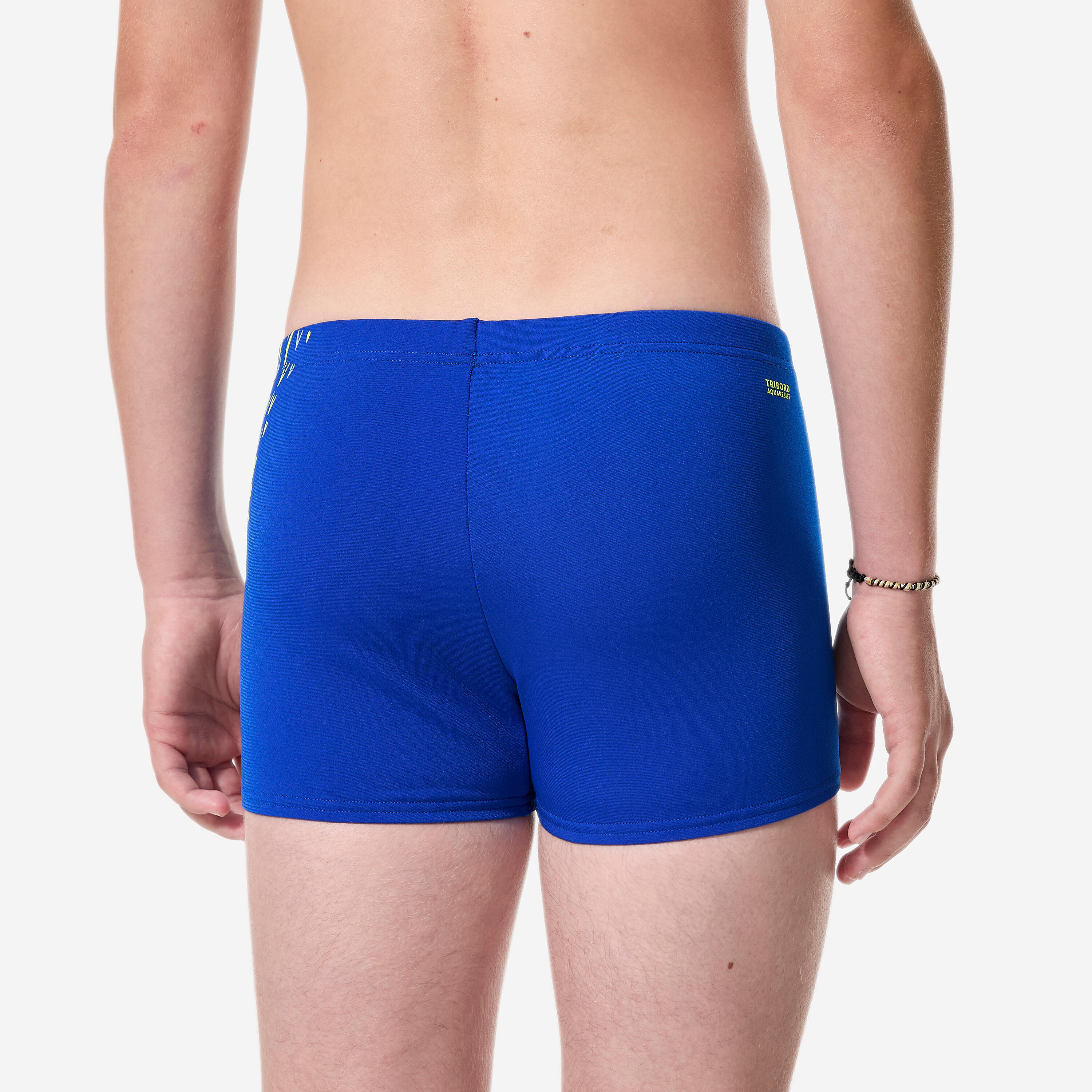 Bañador Niño Adolescente Bóxer Natación Fiti Corner Azul-Amarillo 4/10
