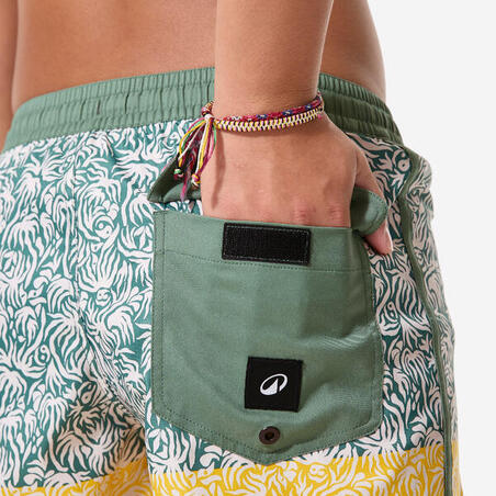 Шорти дитячі 500 Florastripe для серфінгу хакі