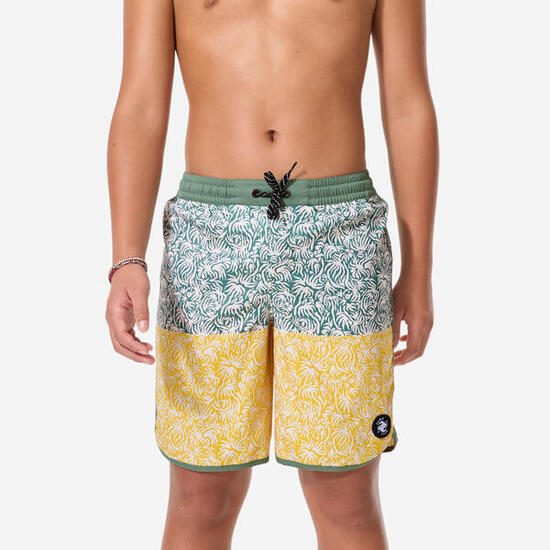 Costume mare ragazzo 500 OFFSHORE verde-azzurro