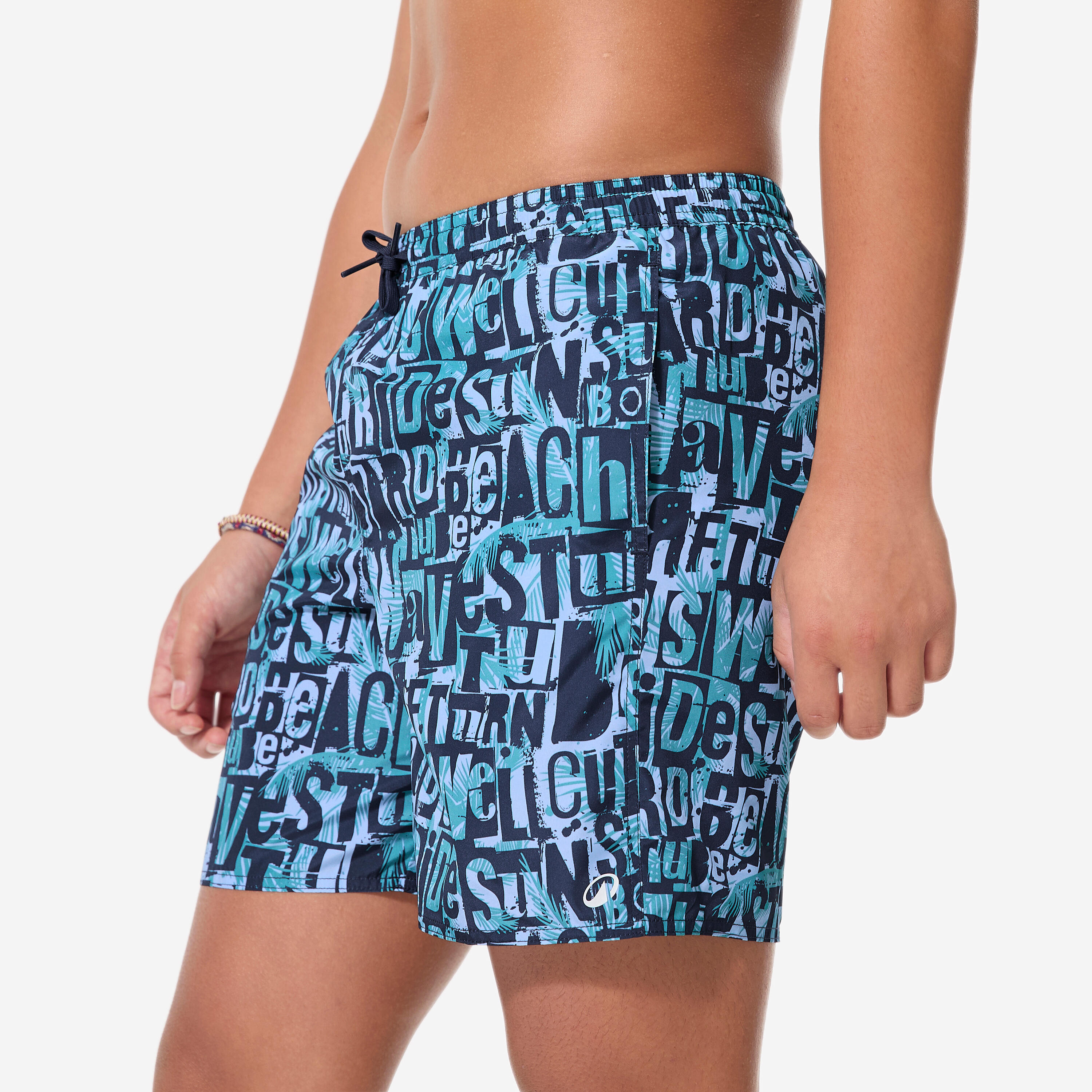 Short de bain surf enfant, 100 Typestree bleu 4/9
