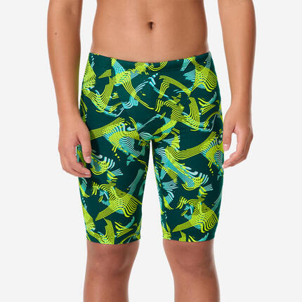 Badehose Jammer Jungen - Fitib schwarz/neongelb