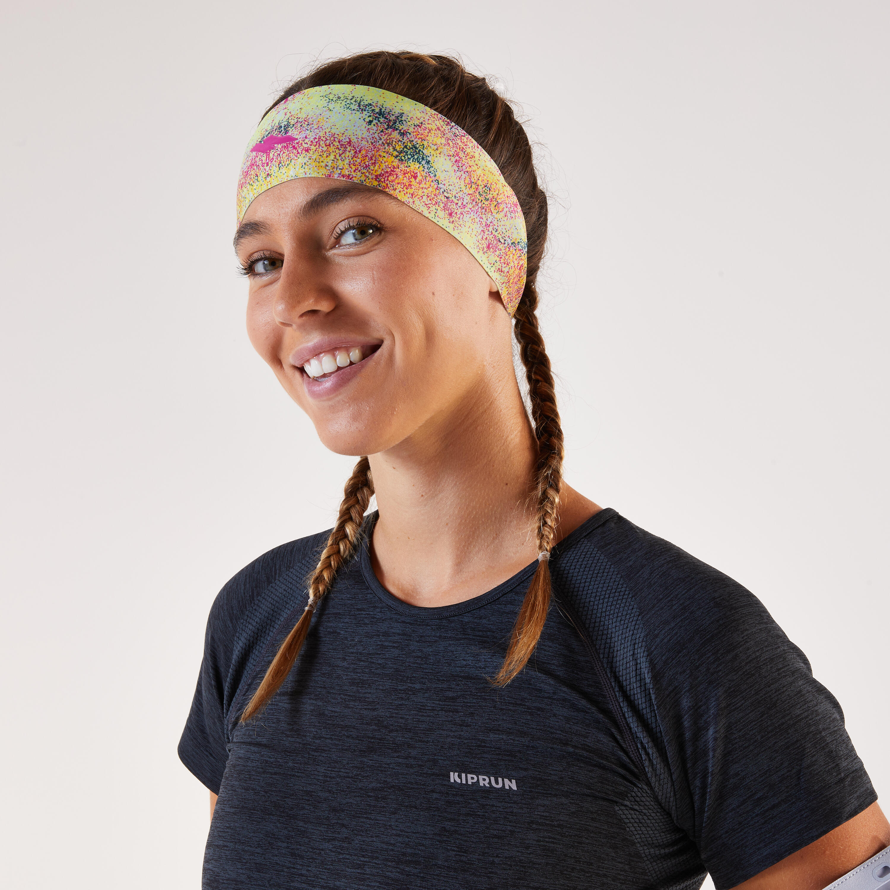 Bandeau running v2 Homme Femme, Kiprun Jaune