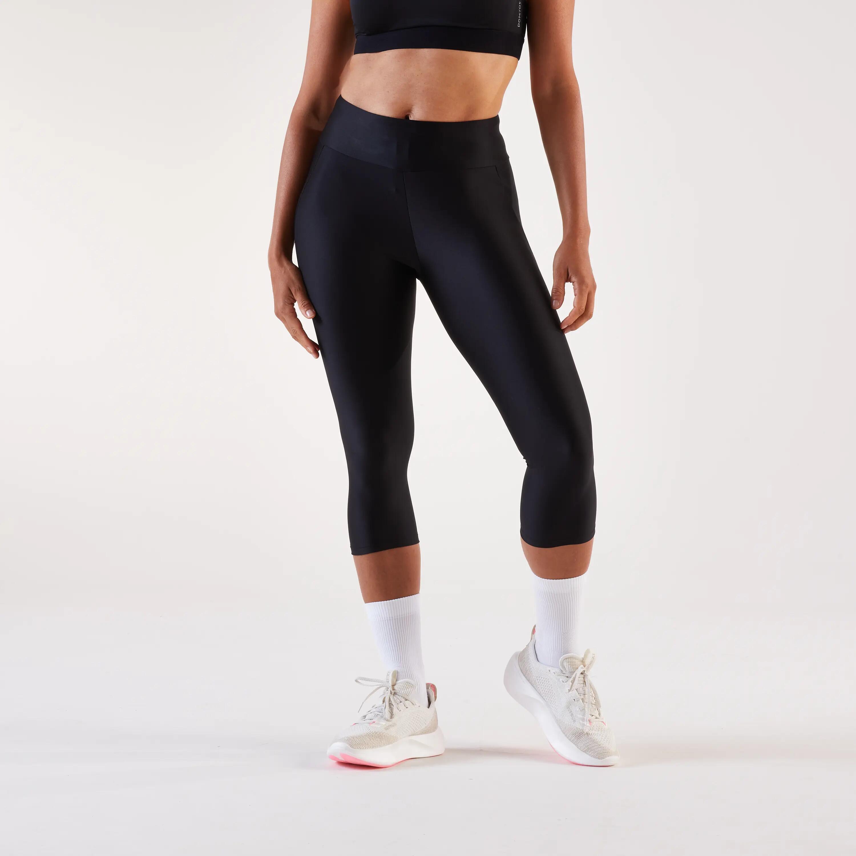 Leggings capri de running negros para mujer Kiprun RUN 100 13/17