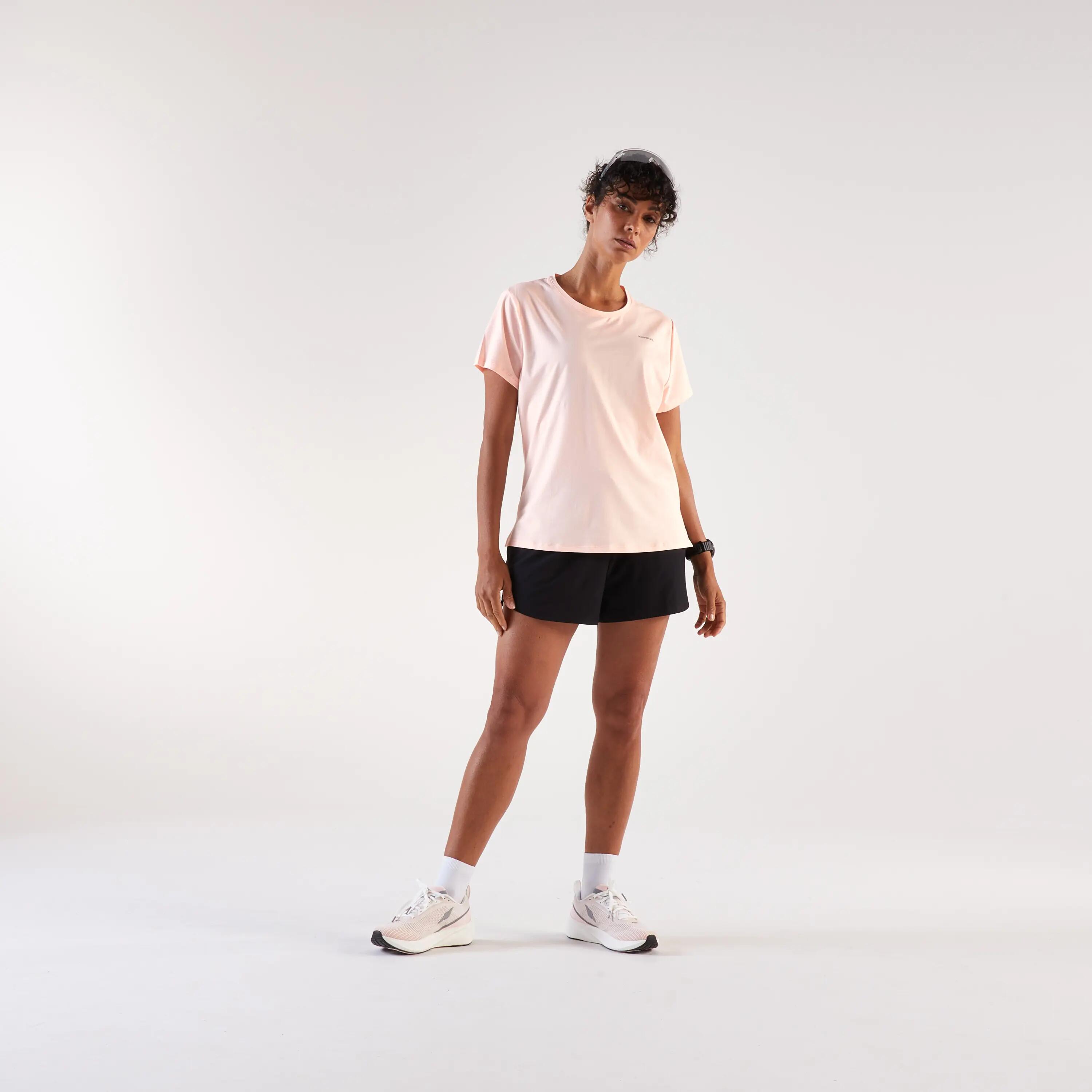 Tricou de alergare respirant - kiprun run 500 dry Roz Damă 10/20