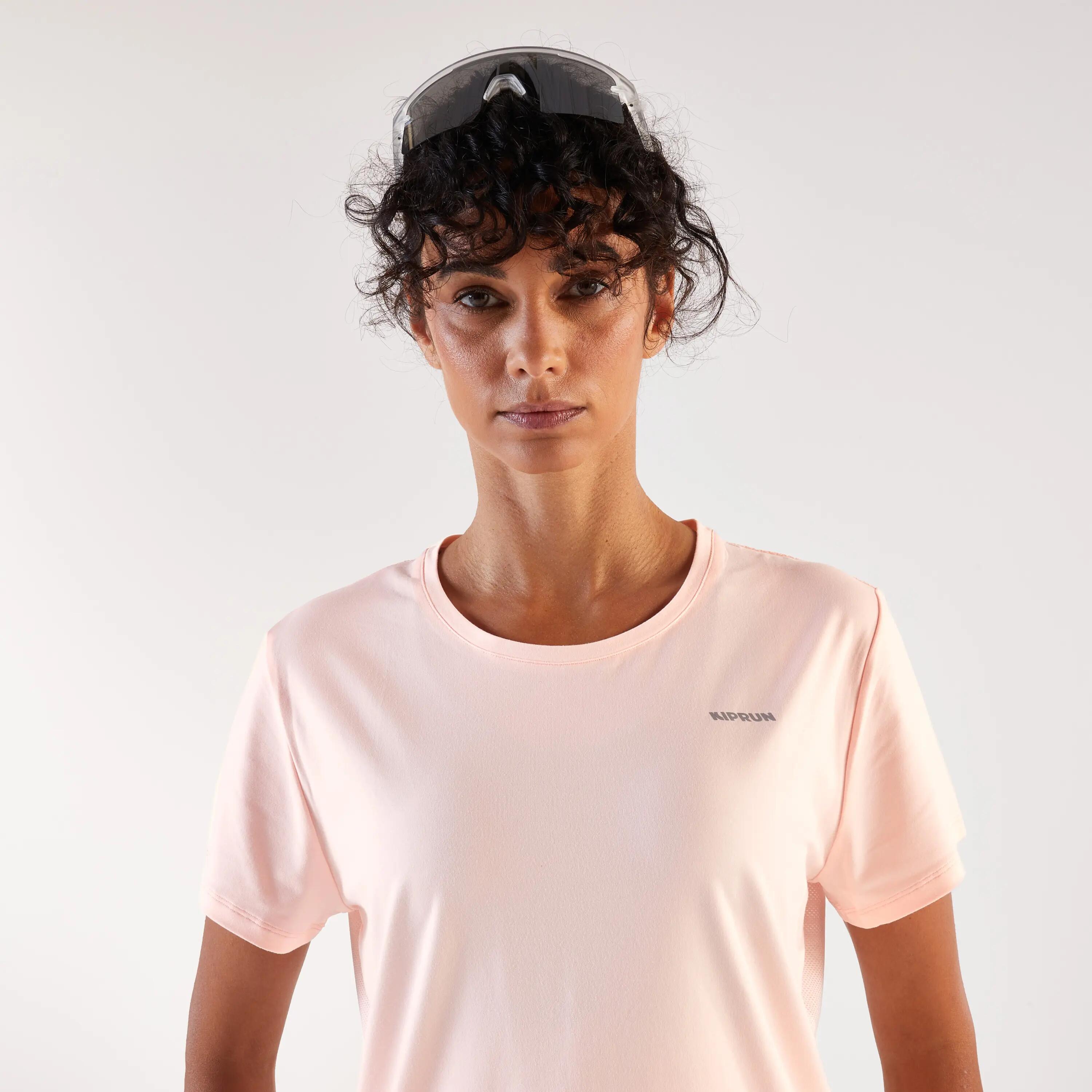 Tricou de alergare respirant - kiprun run 500 dry Roz Damă 14/20