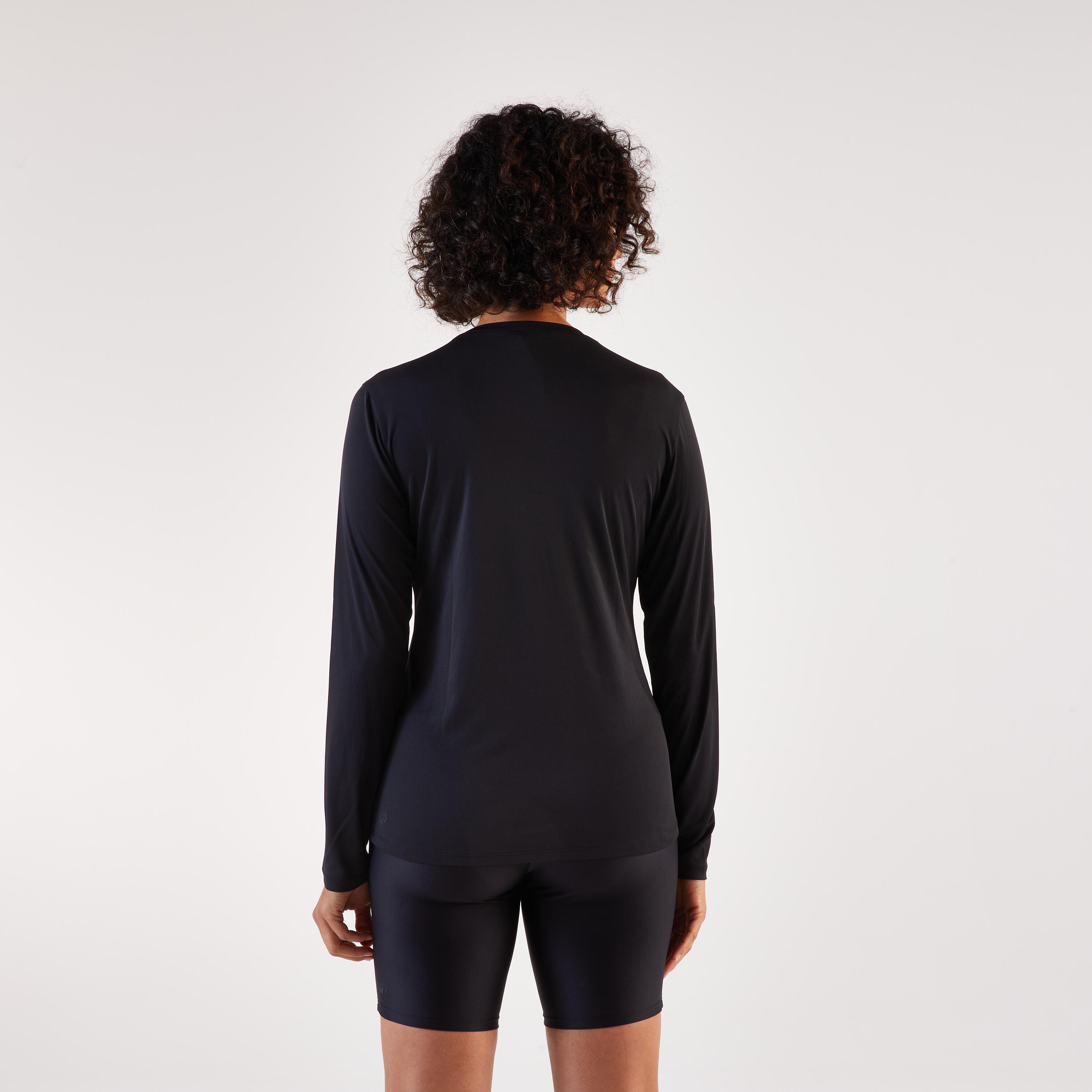 Maglia manica lunga running donna SUN PROTECT nera 2/5