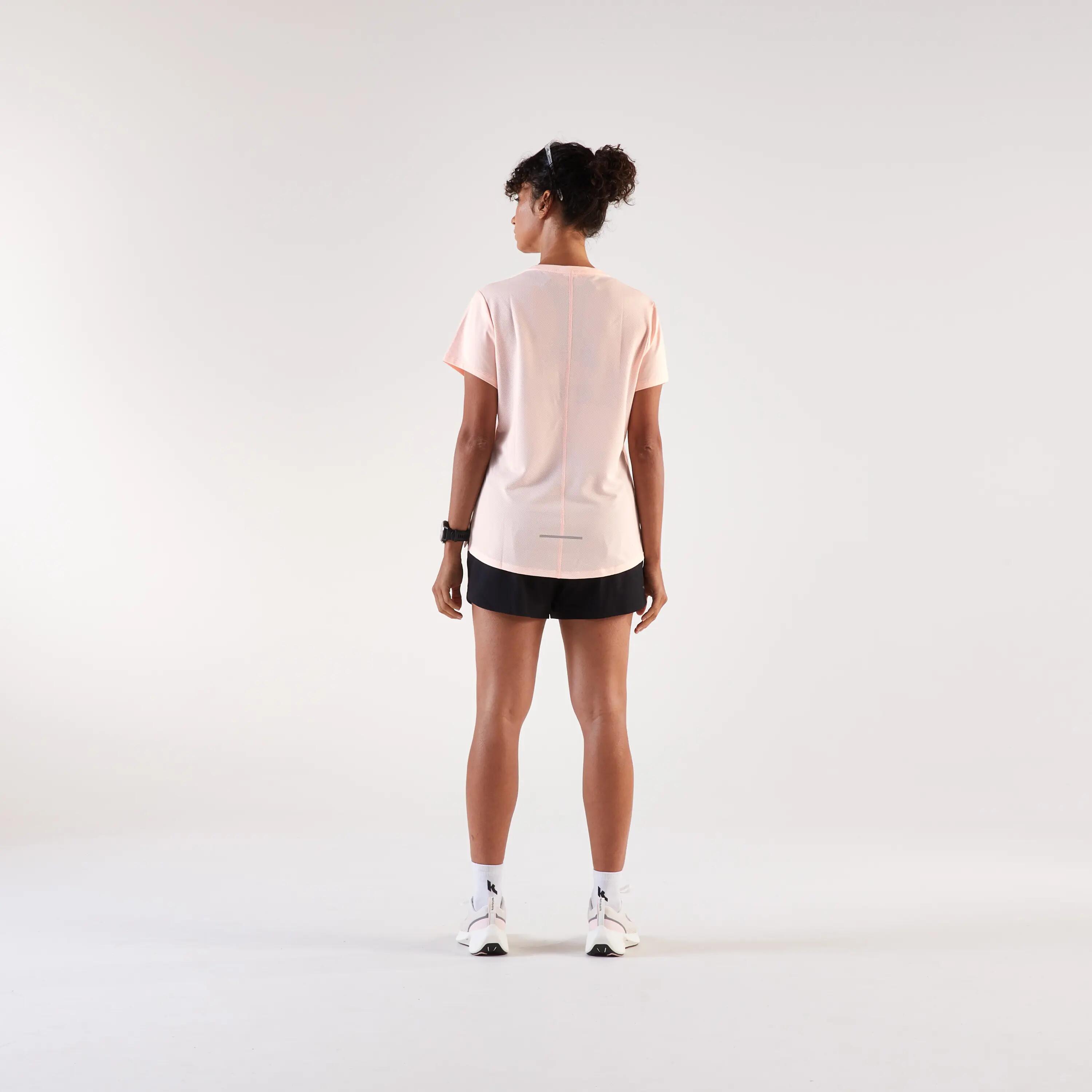 Tricou de alergare respirant - kiprun run 500 dry Roz Damă 11/20