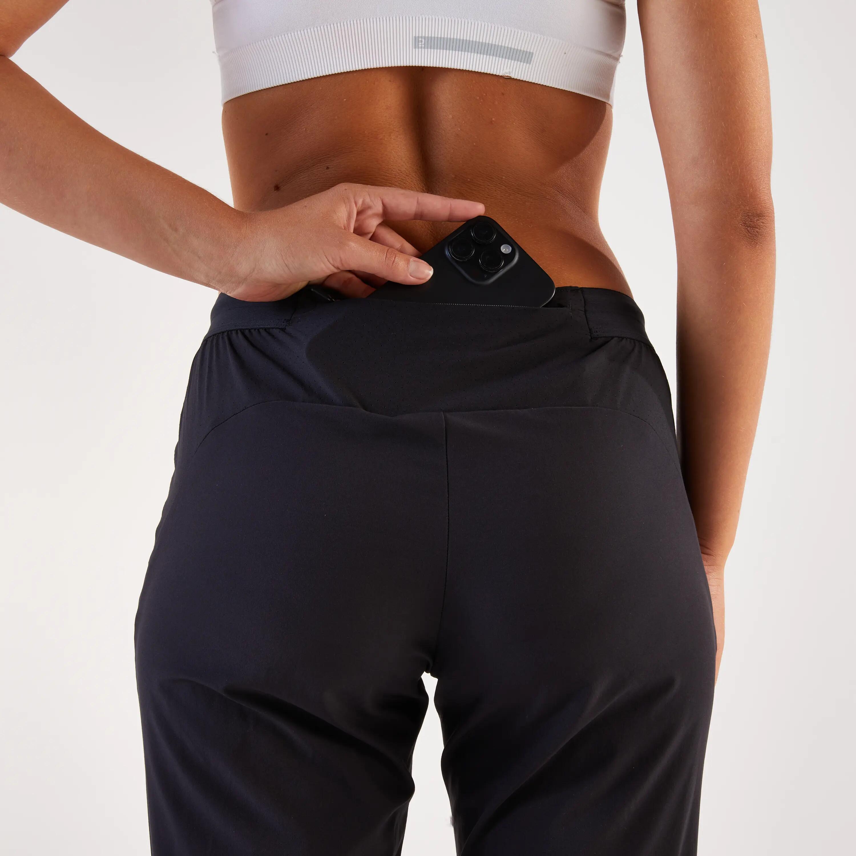 Pantalon de trening Alergare pe asfalt Kiprun Light Croială Fit Negru Damă 9/11