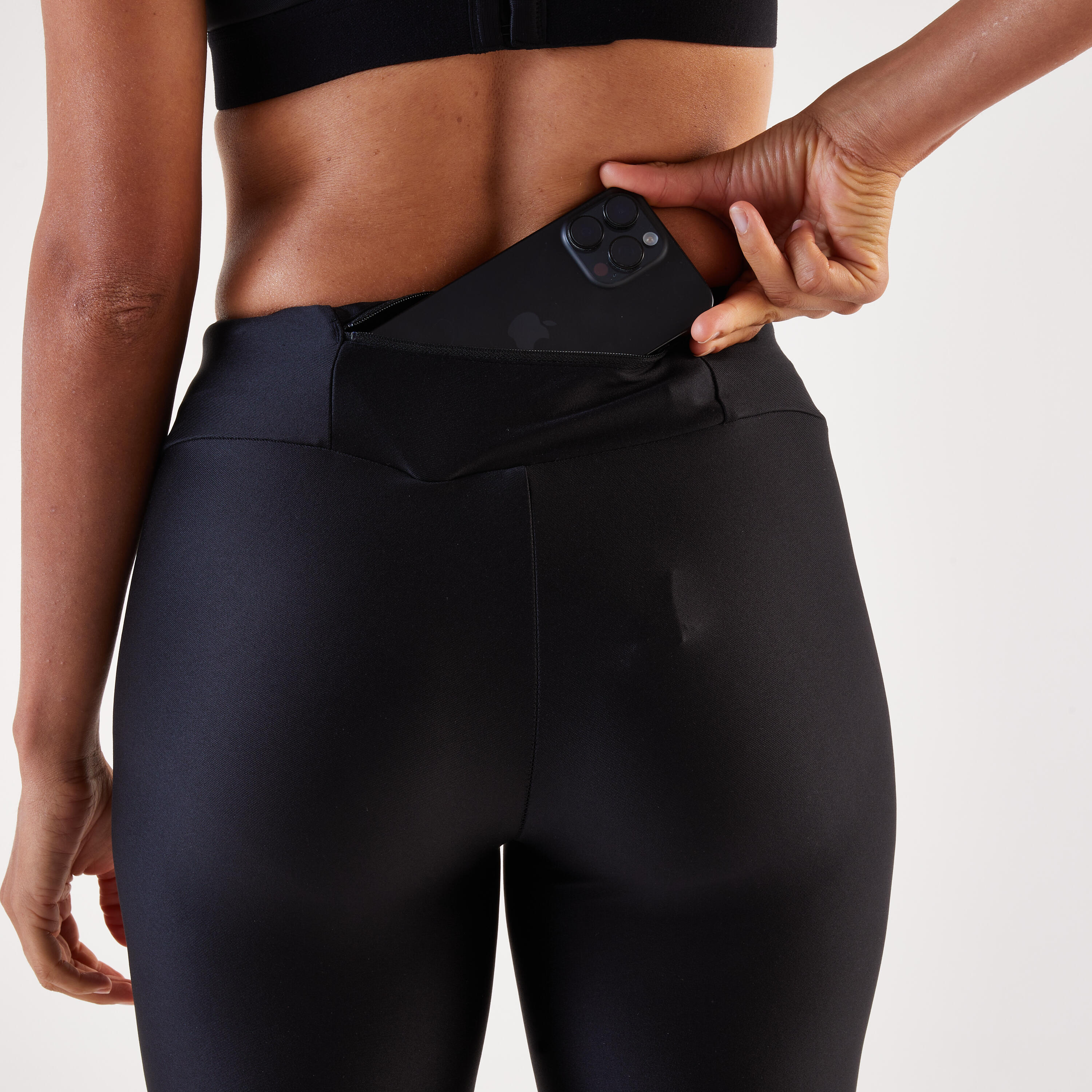 Leggings Mallas running piratas Mujer Run dry negro 3/5