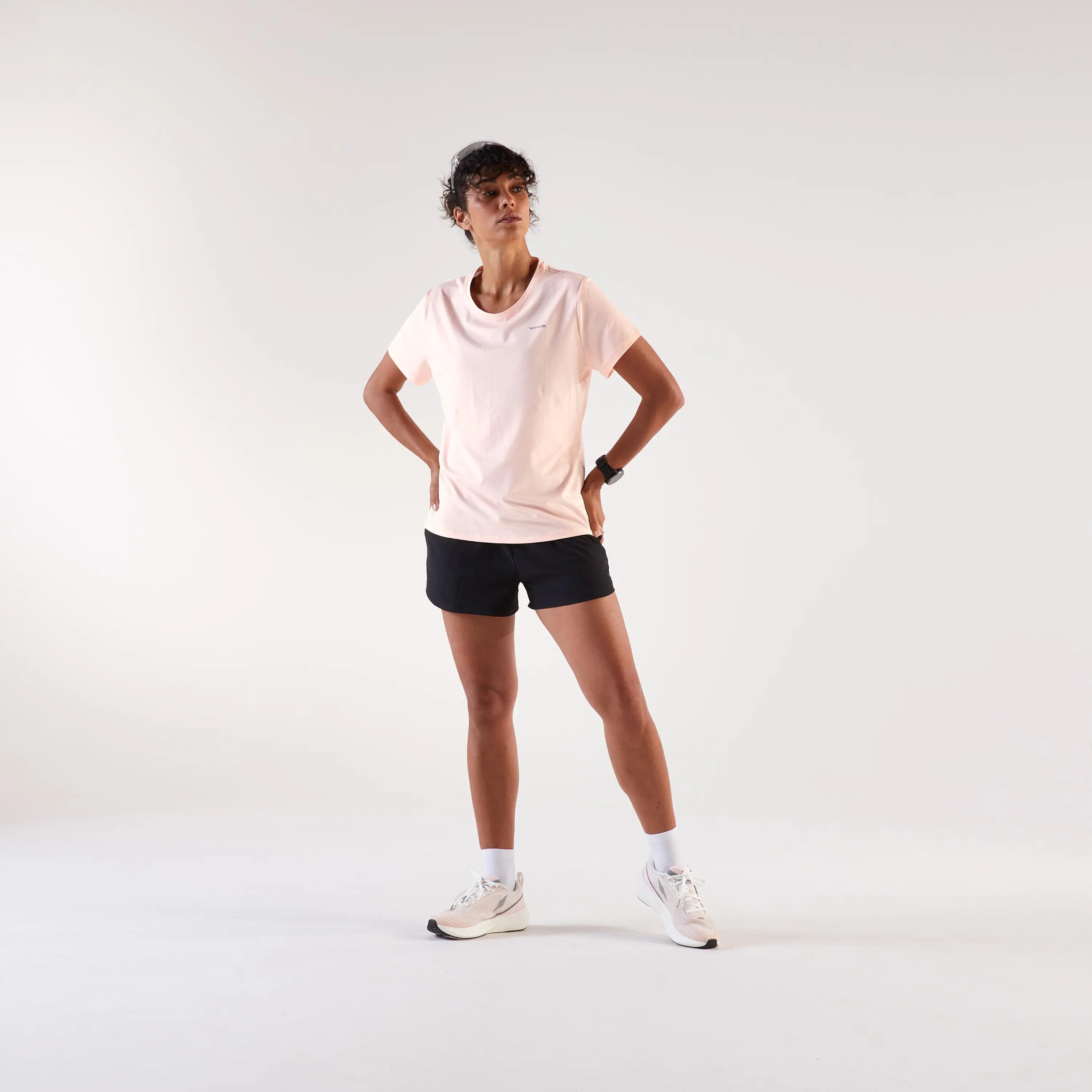 Tricou de alergare respirant - kiprun run 500 dry Roz Damă 9/20