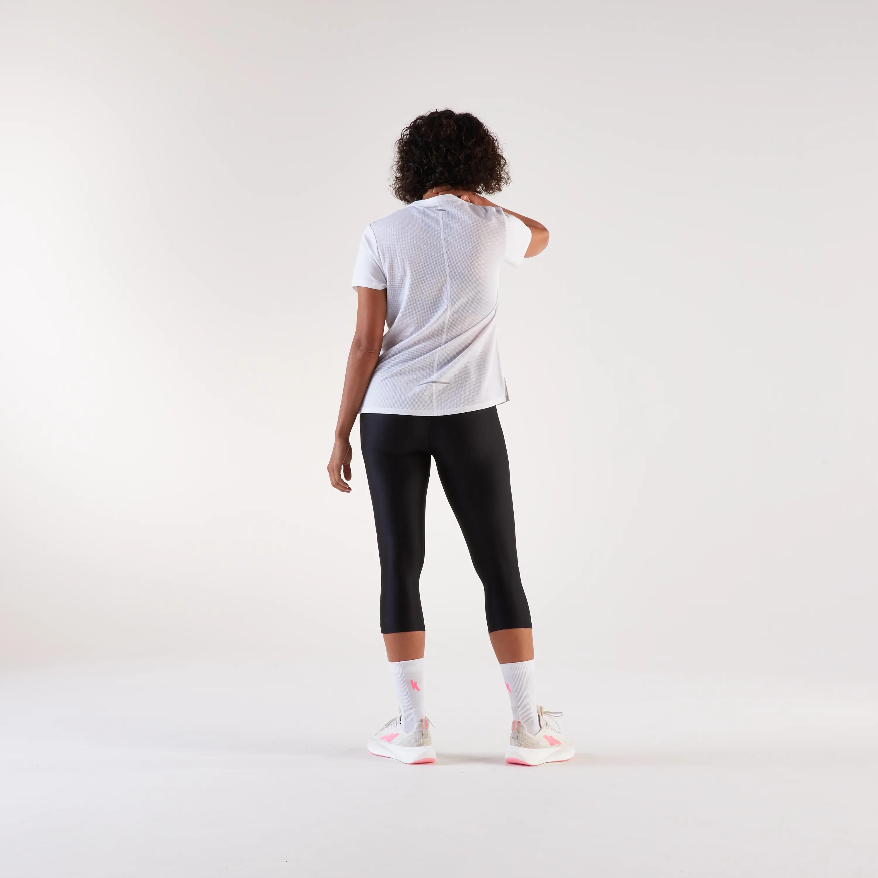 Leggings capri de running negros para mujer Kiprun RUN 100 12/17