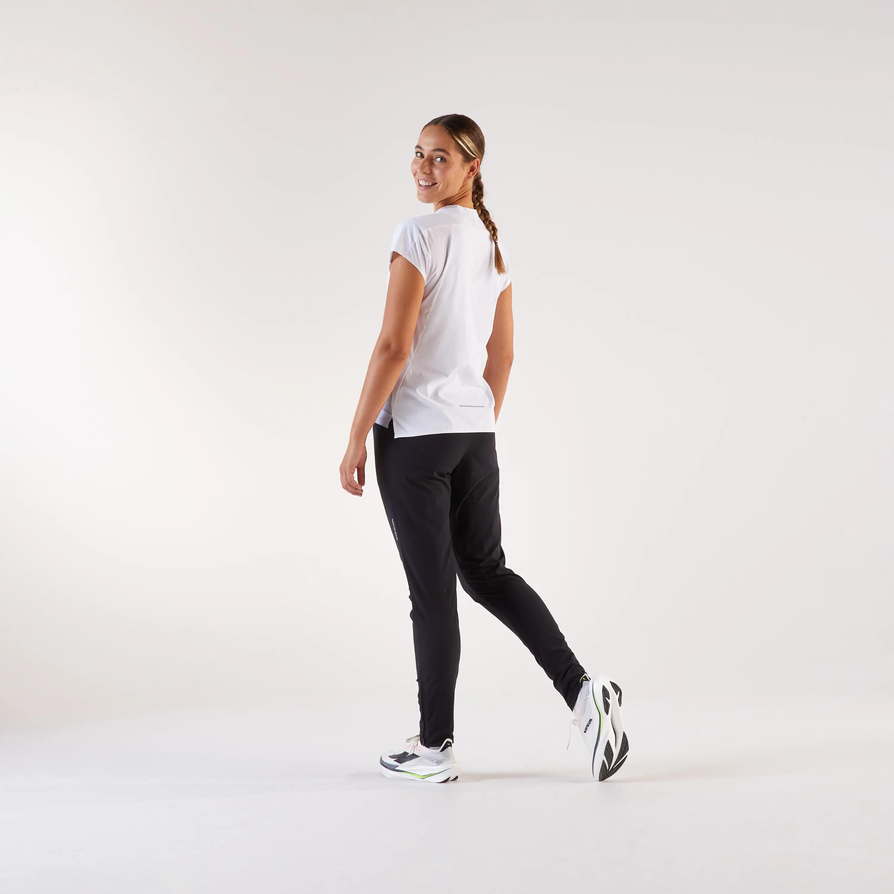 Pantalon de trening Alergare pe asfalt Kiprun Light Croială Fit Negru Damă 10/11