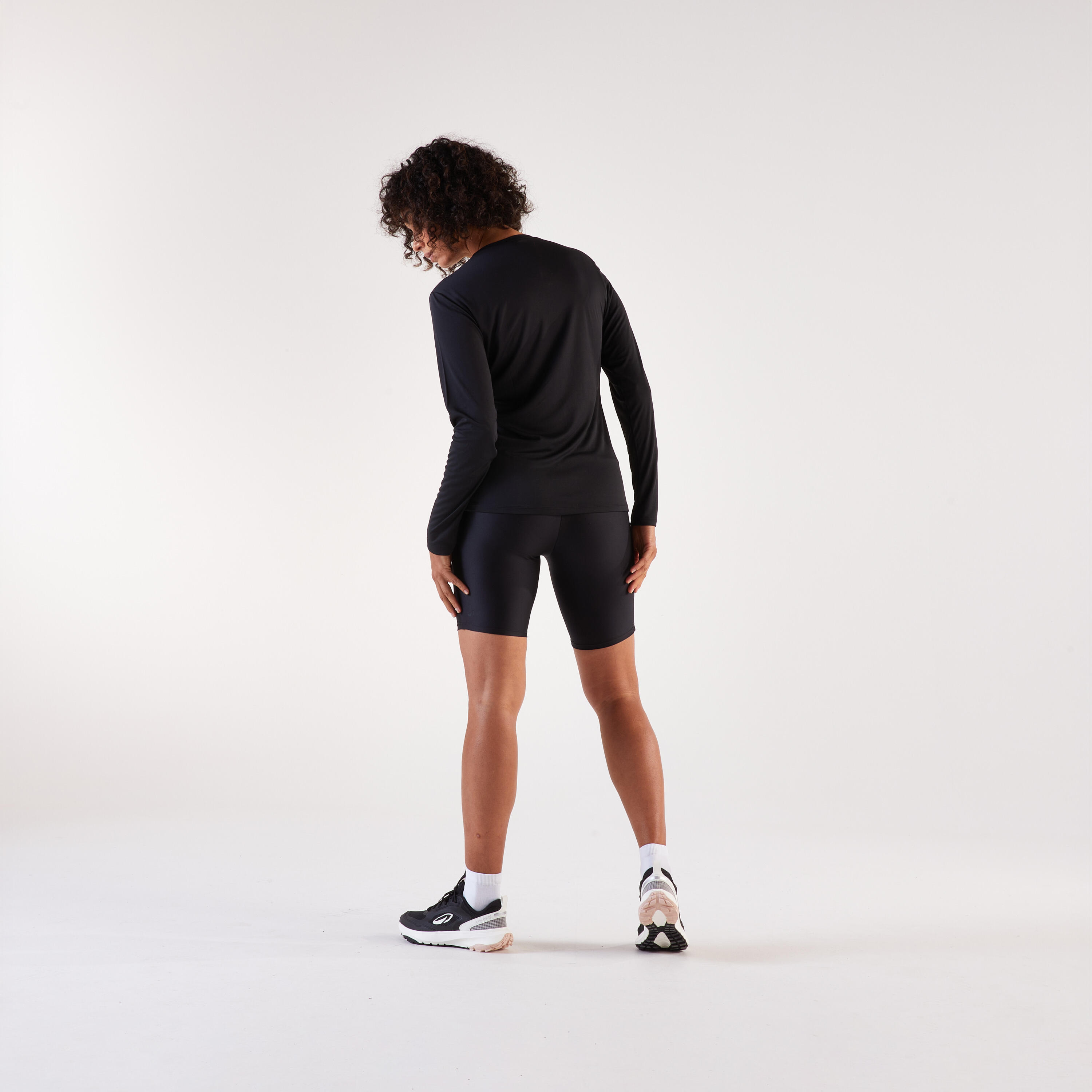 Maglia manica lunga running donna SUN PROTECT nera 5/5