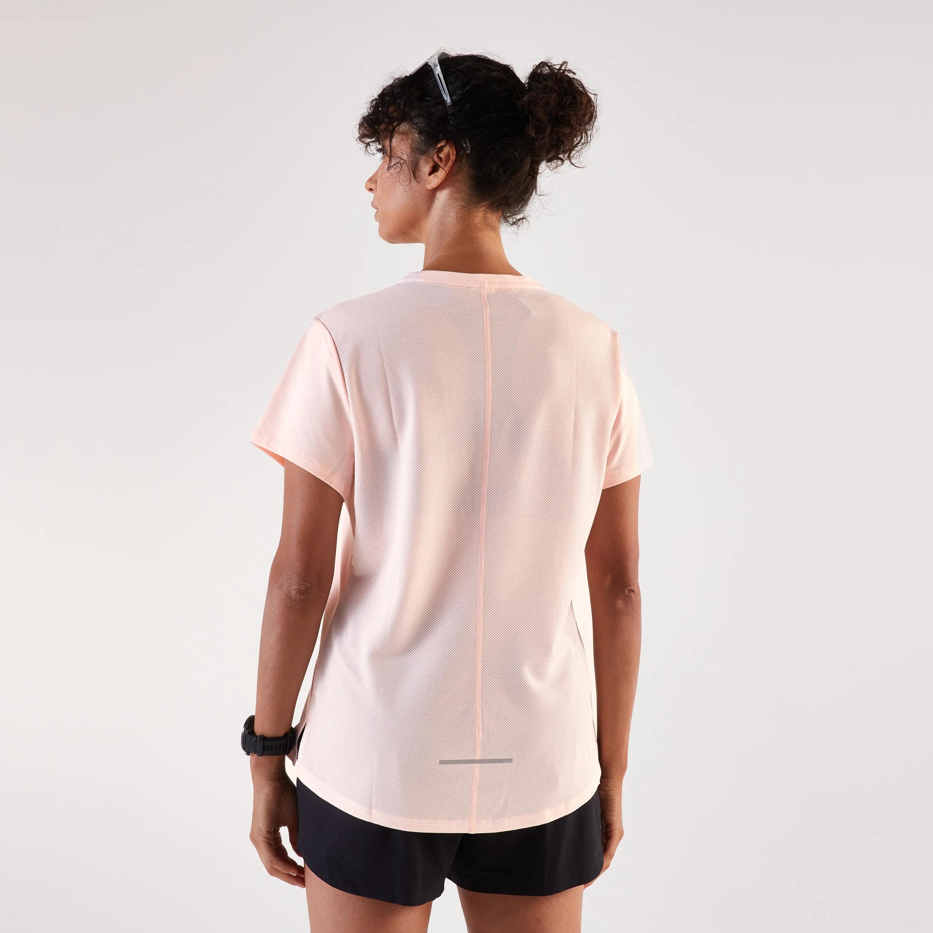 Tricou de alergare respirant - kiprun run 500 dry Roz Damă 16/20