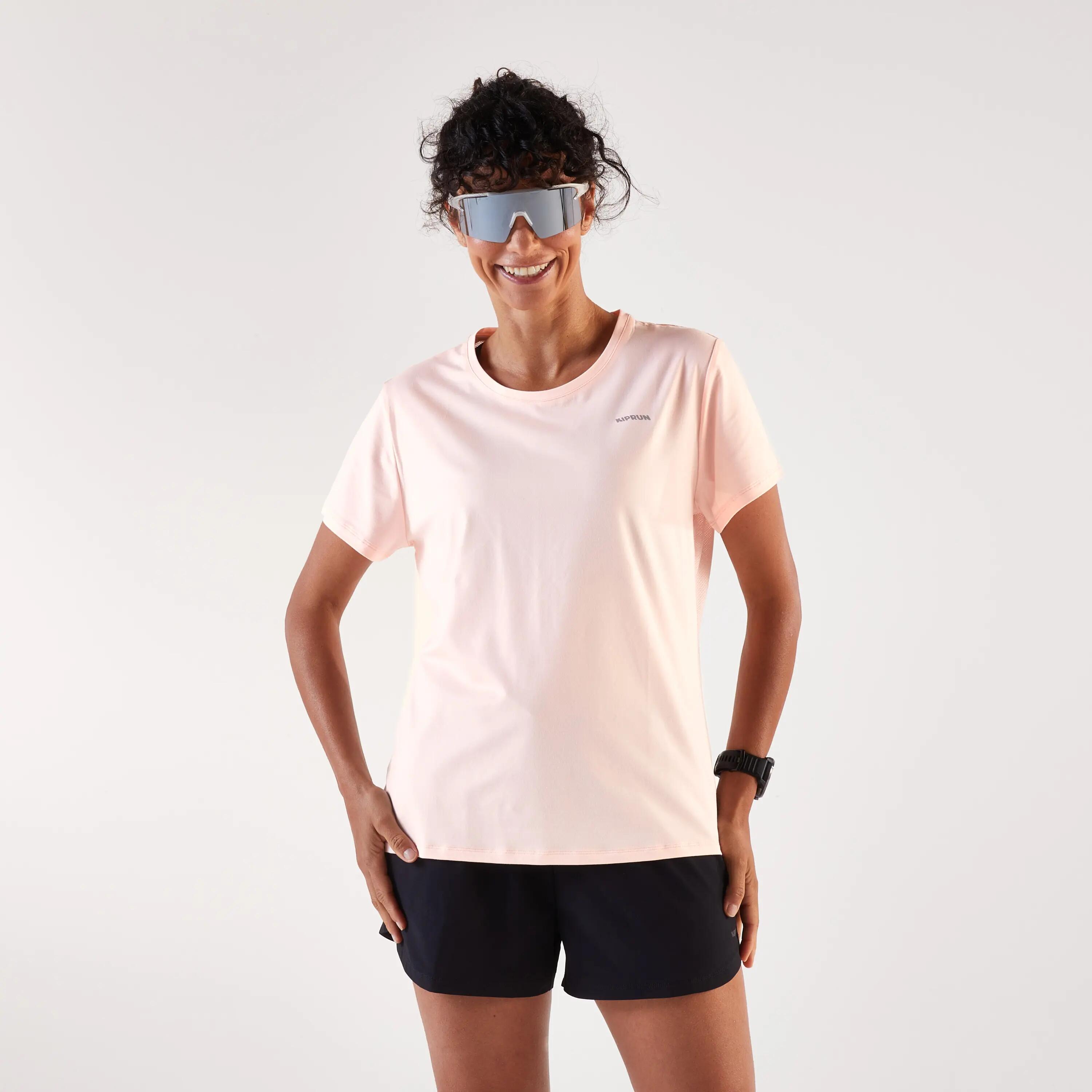 Tricou de alergare respirant - kiprun run 500 dry Roz Damă 13/20