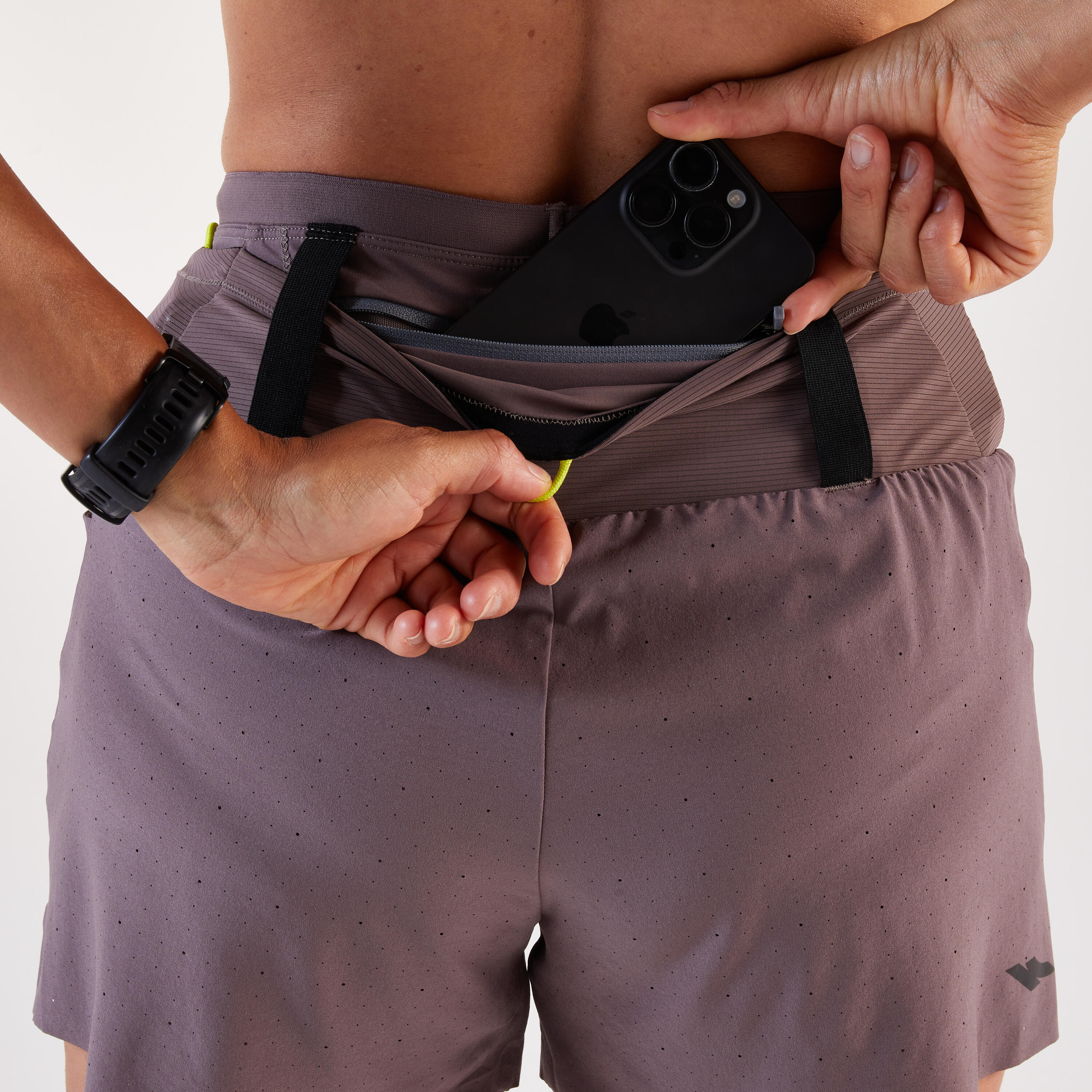 Short running & trail longue distance Femme, Kiprun Run 900 marron 7/17