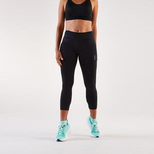 Leggings cortos running transpirables Mujer - KIPRUN Run 500 Confort negro