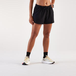 Pantalón corto running y trail transpirable Mujer - KIPRUN Run 500 Dry negro