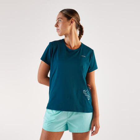 Футболка жіноча Run 500 Dry для бігу синя