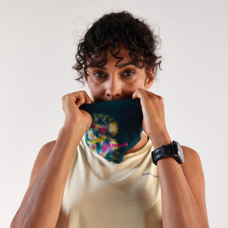 Пов'язка на голову Kiprun X Functions для бігу синя/рожева