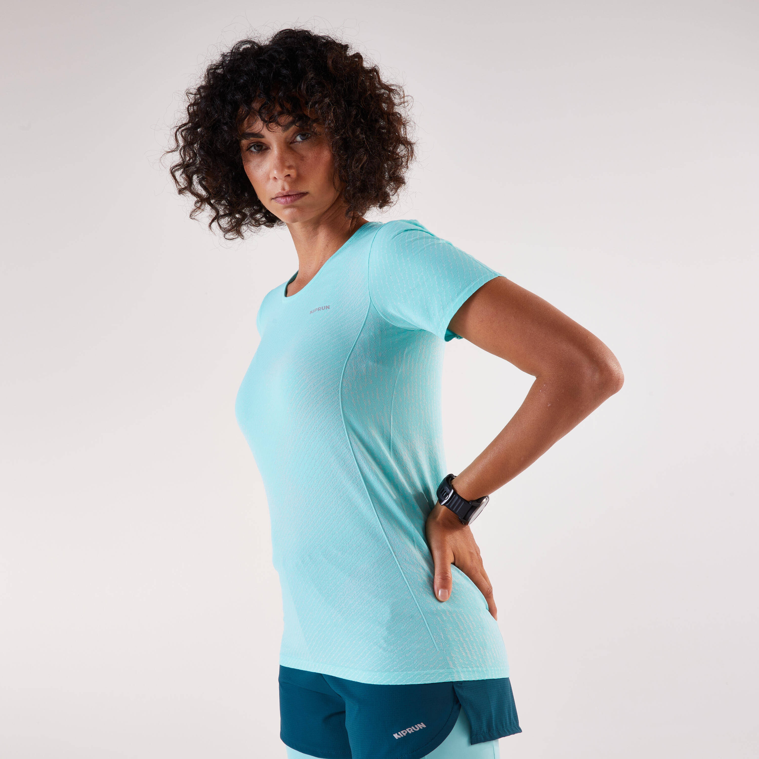 Women's Running T-shirt Kiprun Run 500 Comfort - Blue -  5