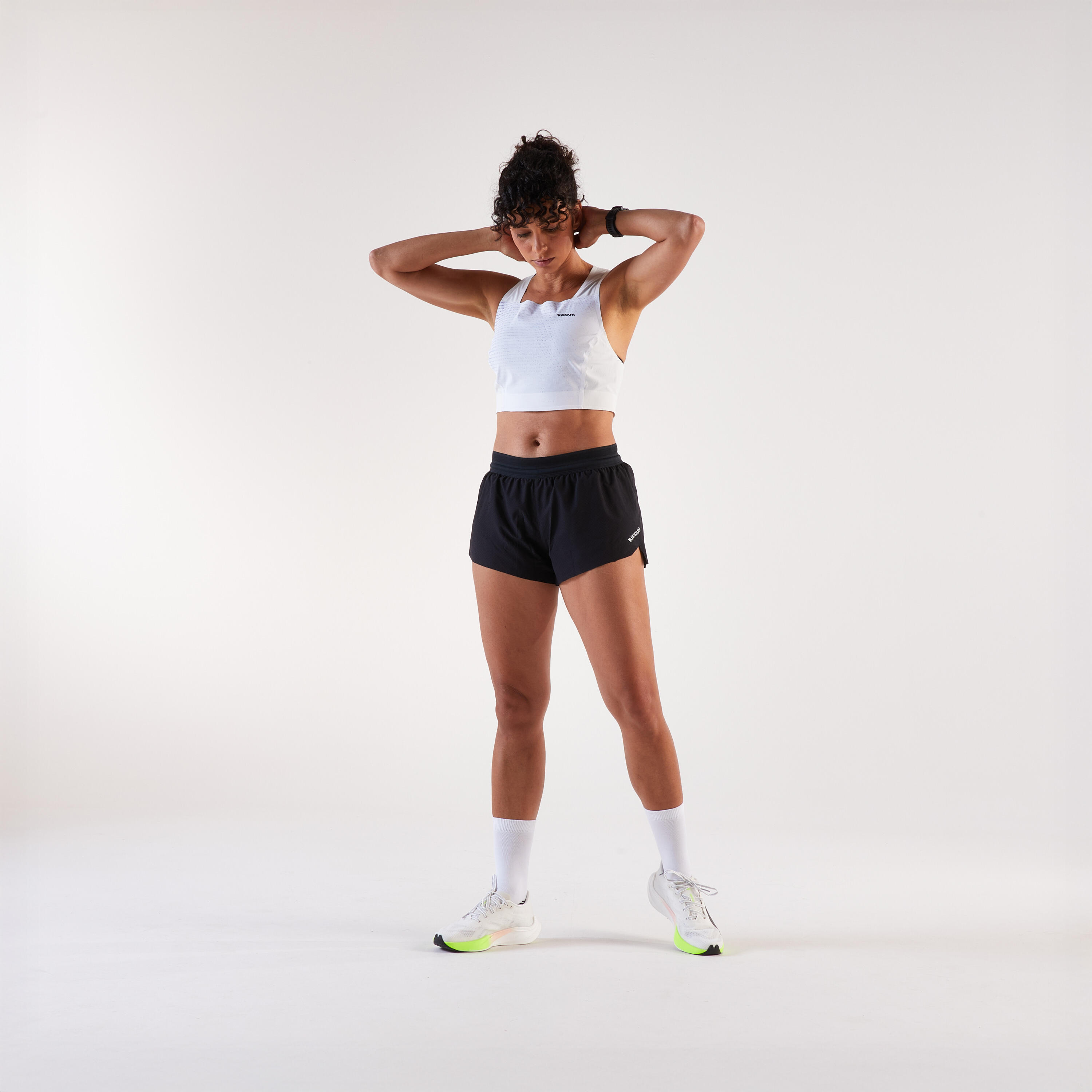 Short de running femme avec culotte intégrée absorbante, Kiprun x Smoon Run 900