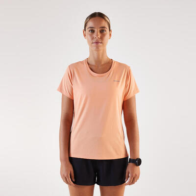 Maglia running donna RUN DRY 500 blu-verde