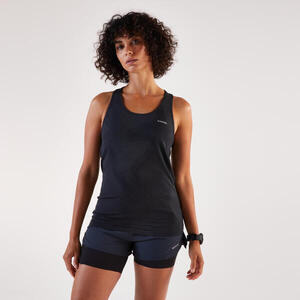 Camiseta sin mangas running Mujer, Kiprun Run 500 Confort negro
