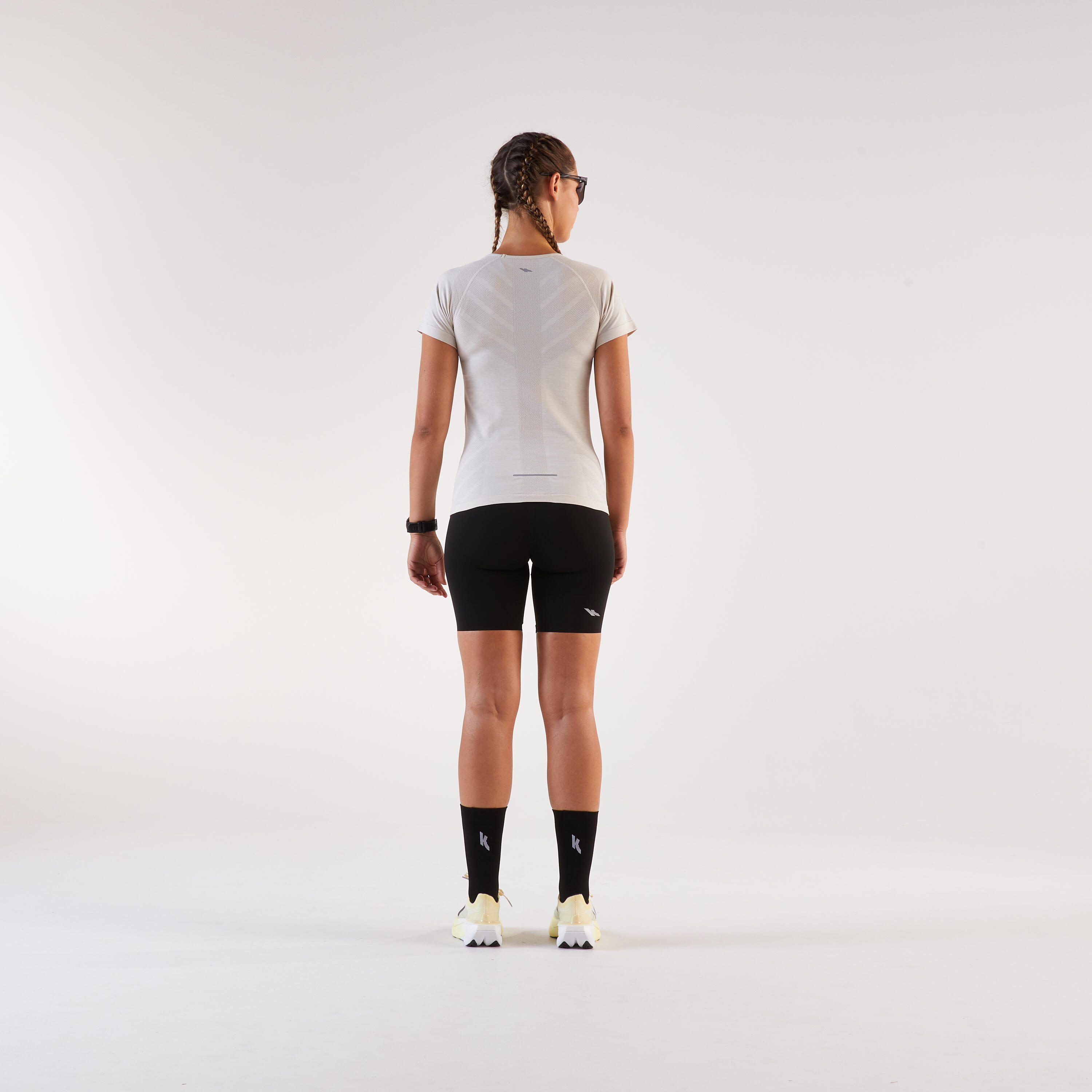 T-shirt de course sans coutures femme, Run 500 Confort 7/16