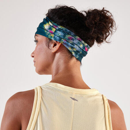 Пов'язка на голову Kiprun X Functions для бігу синя/рожева