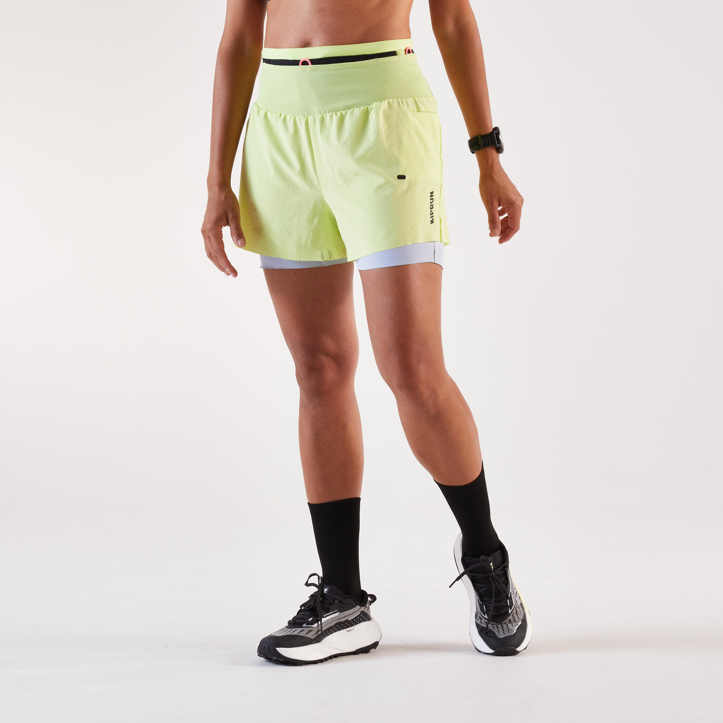 Kiprun Short 2en1 De Trail Femme Kiprun Run 900 Ultra Jaune Pastel