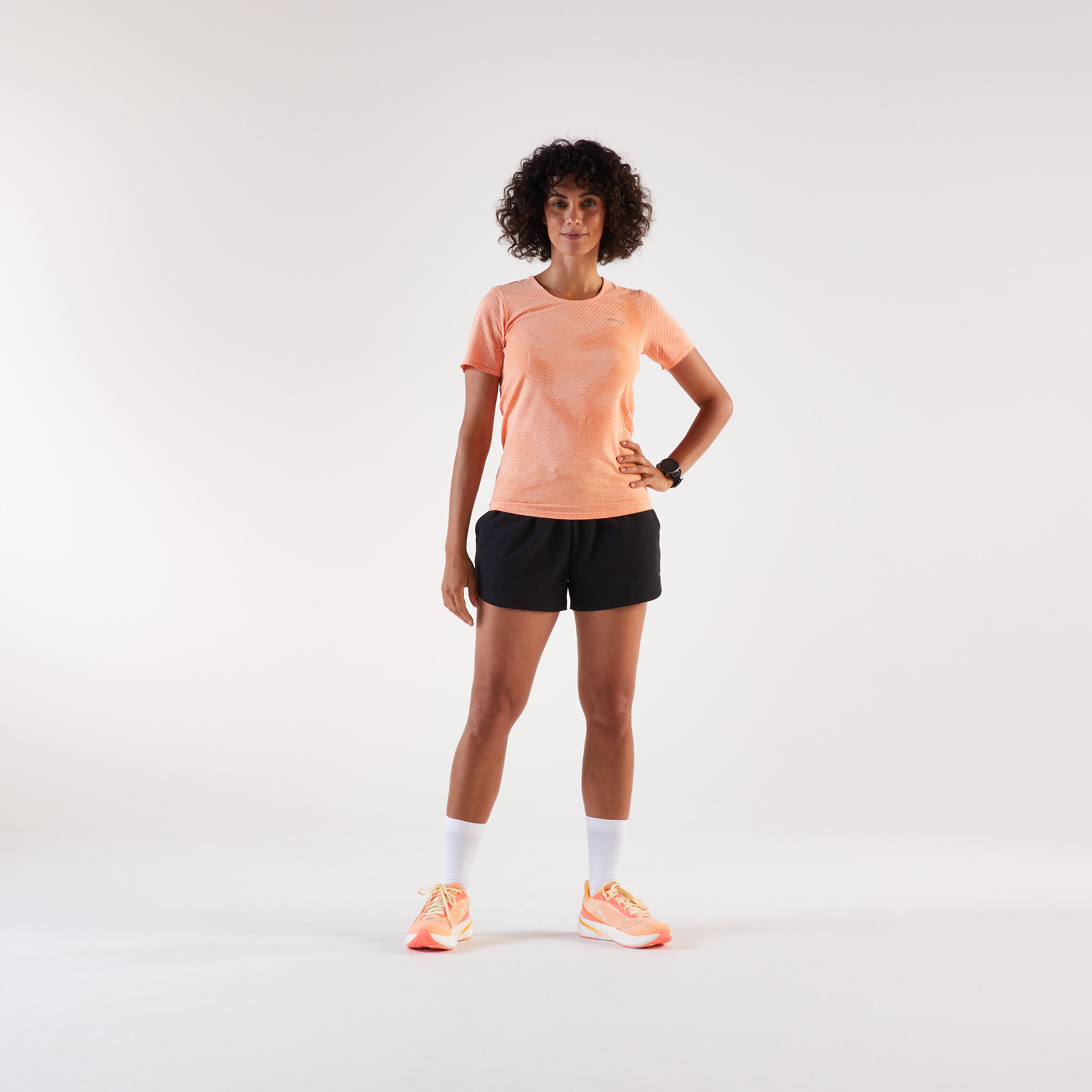 Laufshirt Women, Kiprun Run 500 Komfort blau orange 2/6
