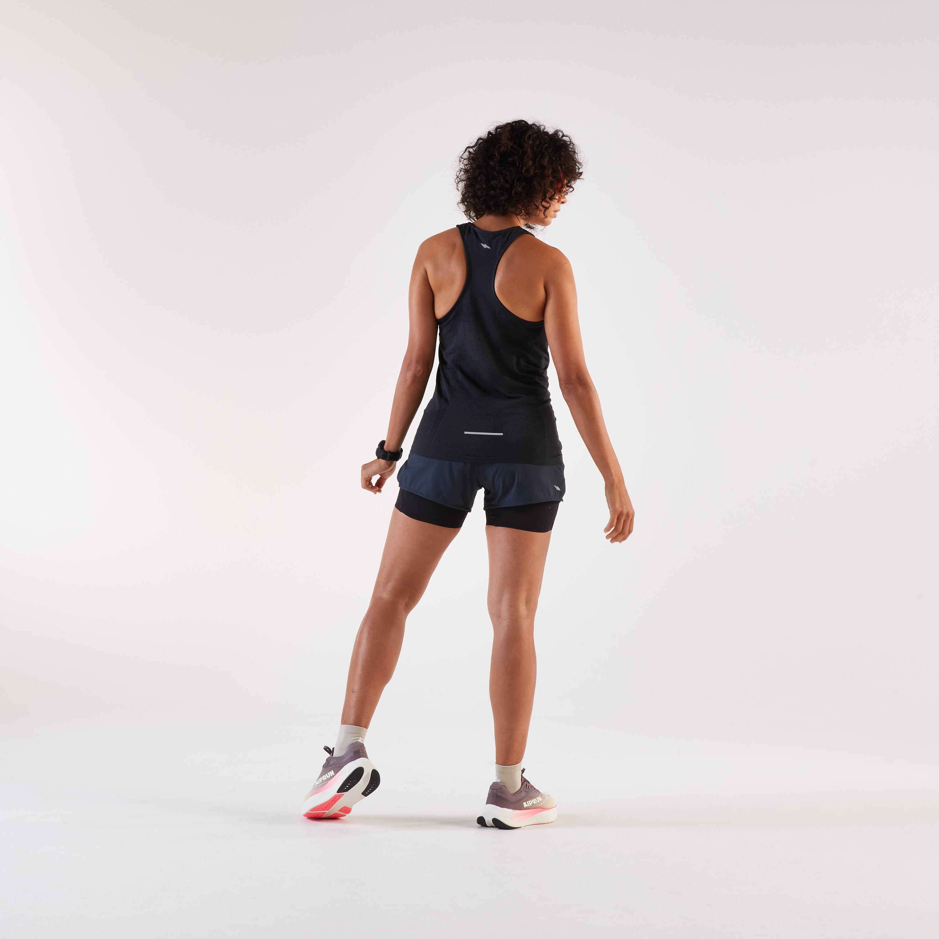 Débardeur de running Femme, Kiprun Run 500 Confort noir 7/7