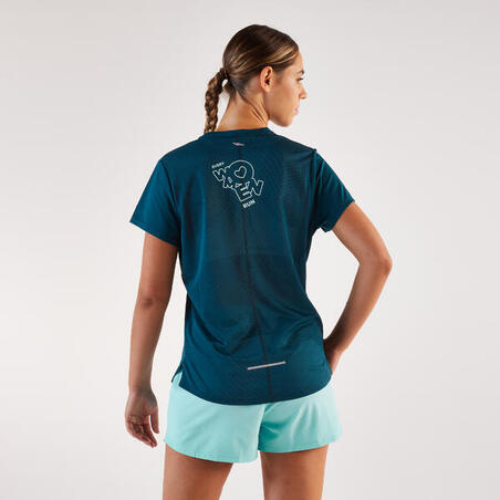 Футболка жіноча Run 500 Dry для бігу синя